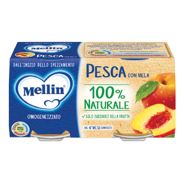 MELLIN Omogeneizzato Pesca mela 2x100g