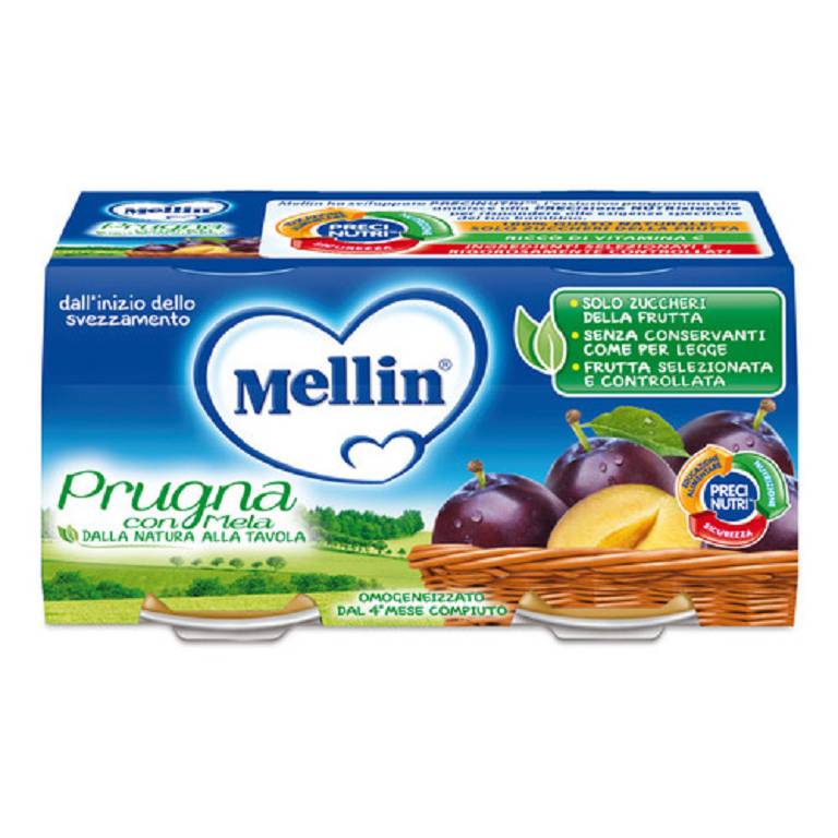 MELLIN Omogeneizzato Prugna Mela 2x100g